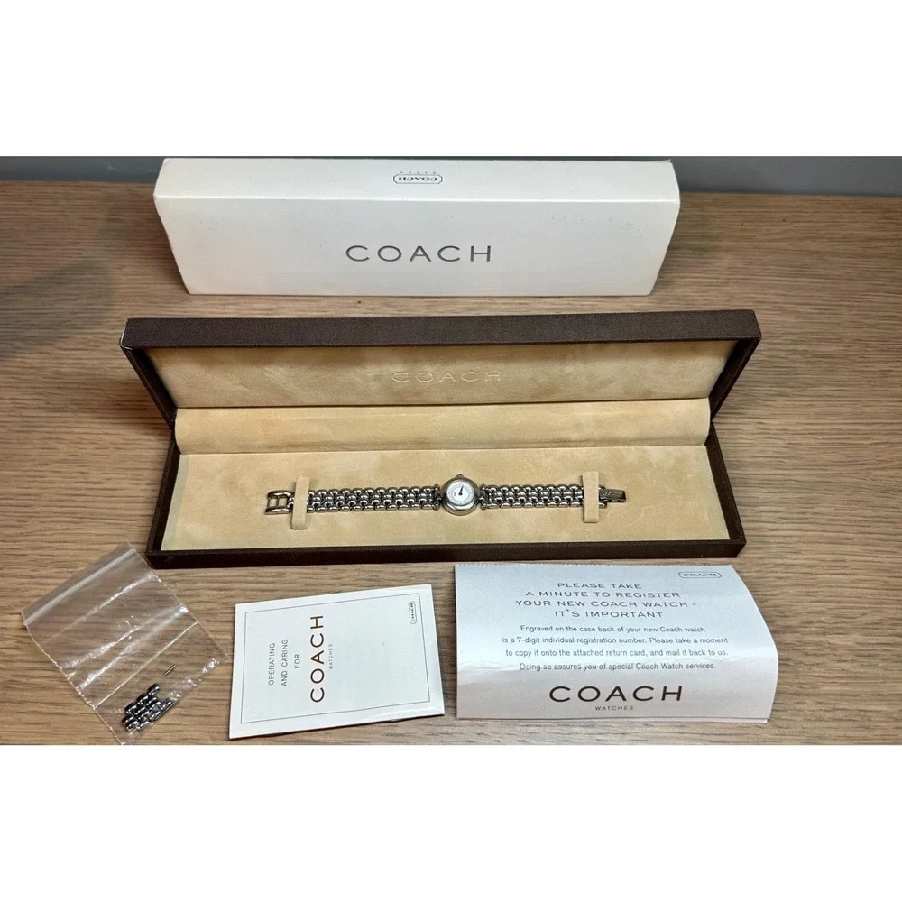 Vintage Coach W324 Swiss Quartz Women's Watch Box Papers Not Working